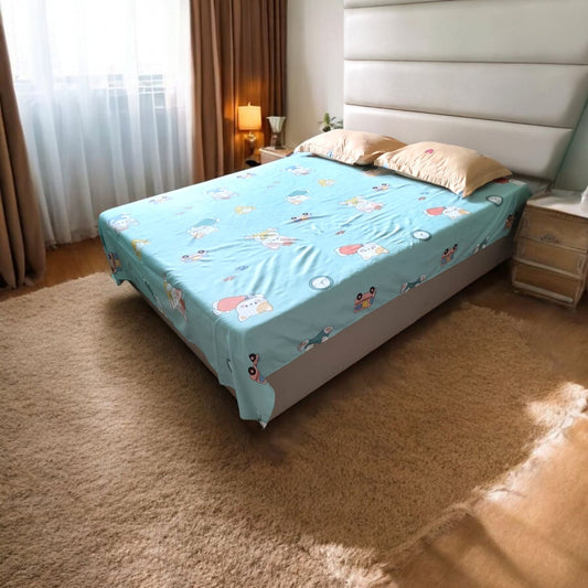 KIDS QUEEN SIZE GLAZE COTTON  BEDSHEET SET- MINT GREEN