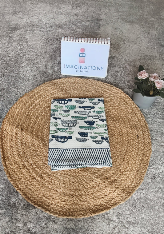 HANDBLOCK PRINT KIDS BATH TOWEL-MULTICOLOUR CARS3