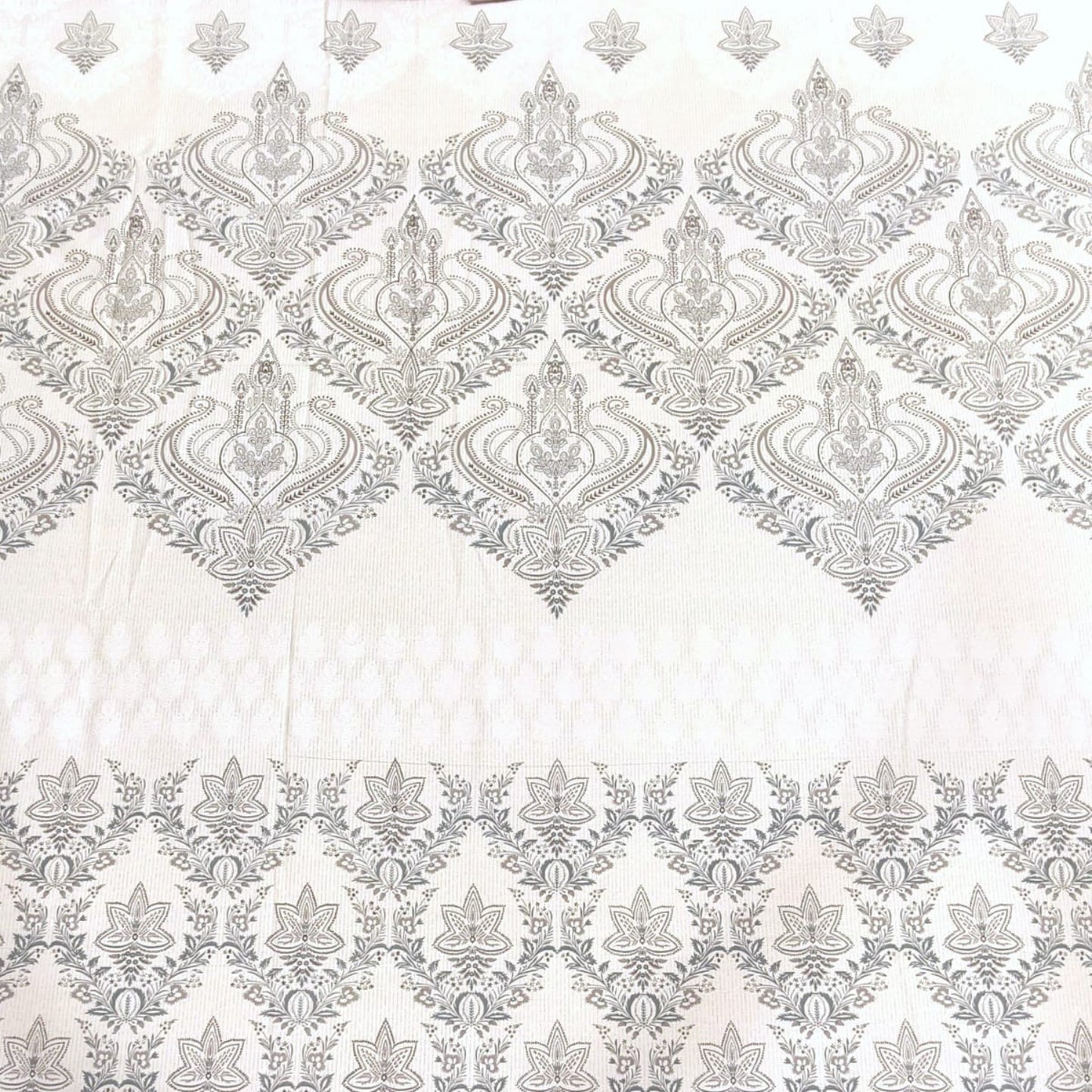 FLORAL QUEEN SIZE PURE COTTON BEDSHEET SET-WHITE