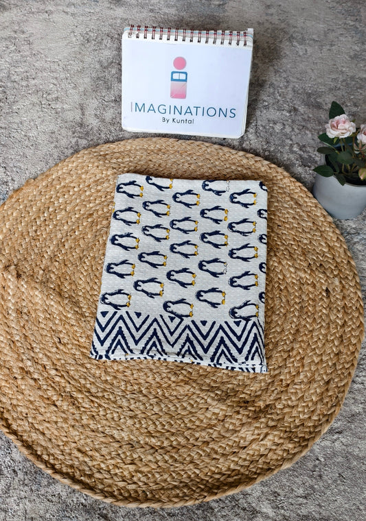 HANDBLOCK PRINT KIDS BATH TOWEL-PENGUIN