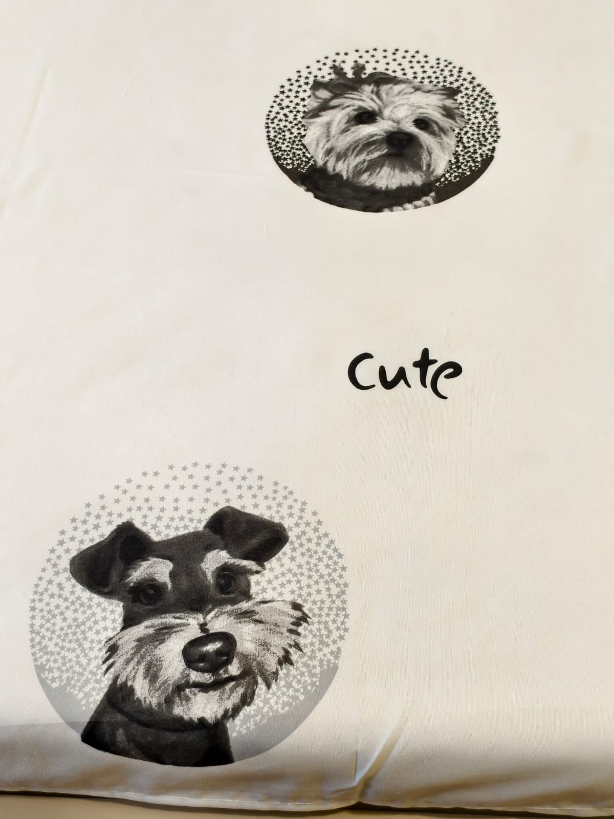 KIDS QUEEN SIZE GLAZE COTTON  BEDSHEET SET-WHITE DOG