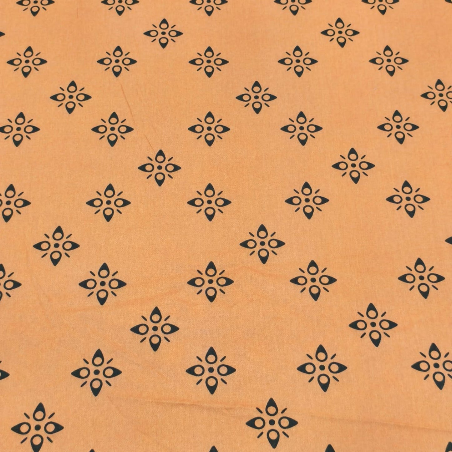 GEOMETRIC QUEEN SIZE PURE COTTON BEDSHEET SET- 0RANGE